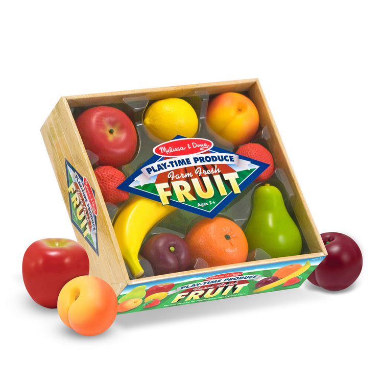 Melissa & Doug Playtime Produce Fruits Play Food Set With Crate (9 pcs)