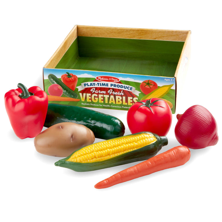 Melissa & Doug Playtime Produce Vegetables Play Food Set With Crate (7 pcs)