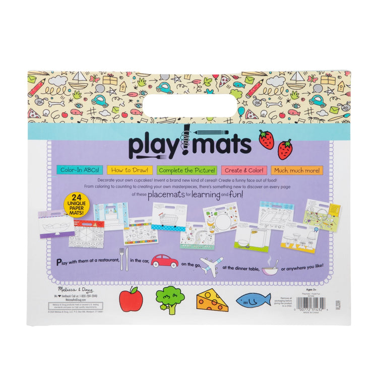 Melissa & Doug Playmats Food Fun Take-Along Paper Coloring And Learning Activity Pads (24 Pages)