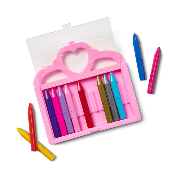 The loose pieces of the Melissa & Doug Princess Crayon Set - 12 Colors