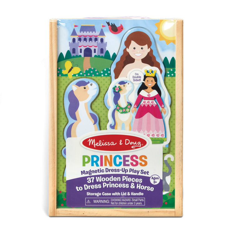 the Melissa & Doug Princess & Horse Magnetic Dress-Up Wooden Dolls Pretend Play Set (35 pcs)