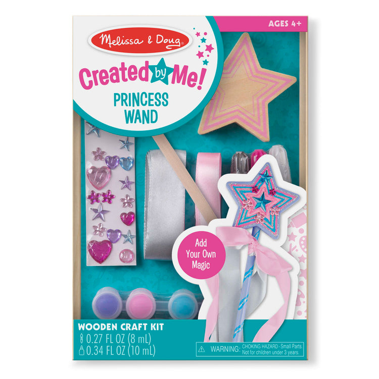 The front of the box for the Melissa & Doug Decorate-Your-Own Wooden Princess Wand Craft Kit