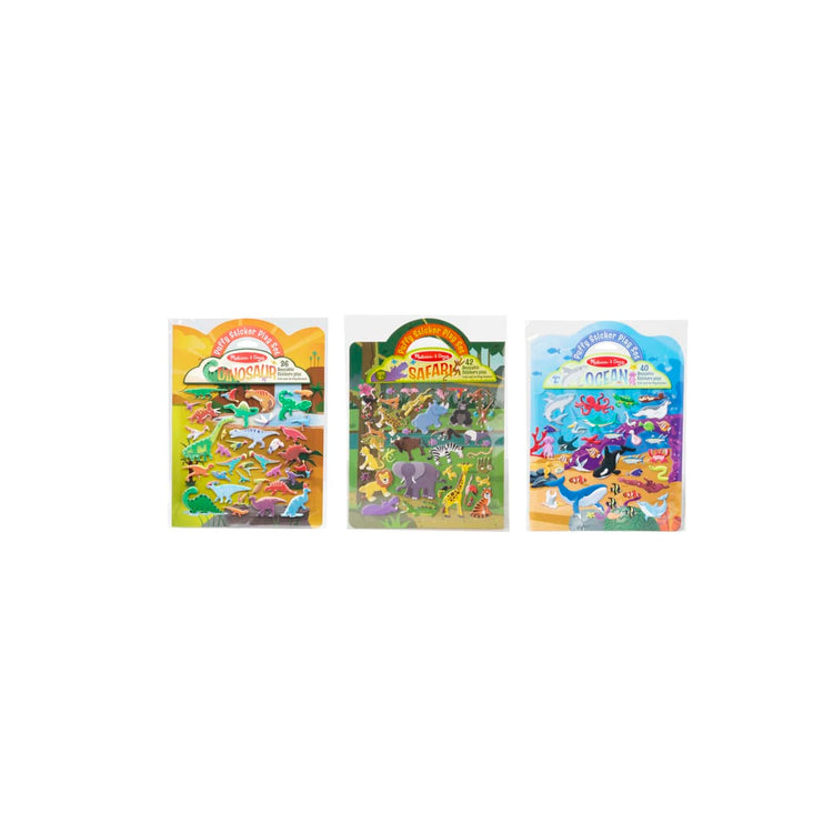 Melissa & Doug Puffy Sticker Bundle Play Set 3pk: Safari, Dinosaur, Ocean Reusable Sticker Pads (Amazon Only)