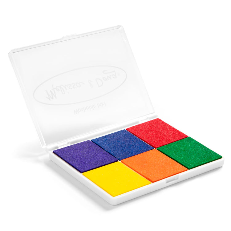The front of the box for the Melissa & Doug Rainbow Stamp Pad - 6 Washable Inks