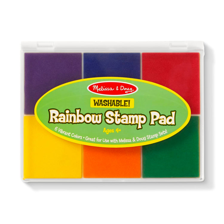 The front of the box for the Melissa & Doug Rainbow Stamp Pad - 6 Washable Inks