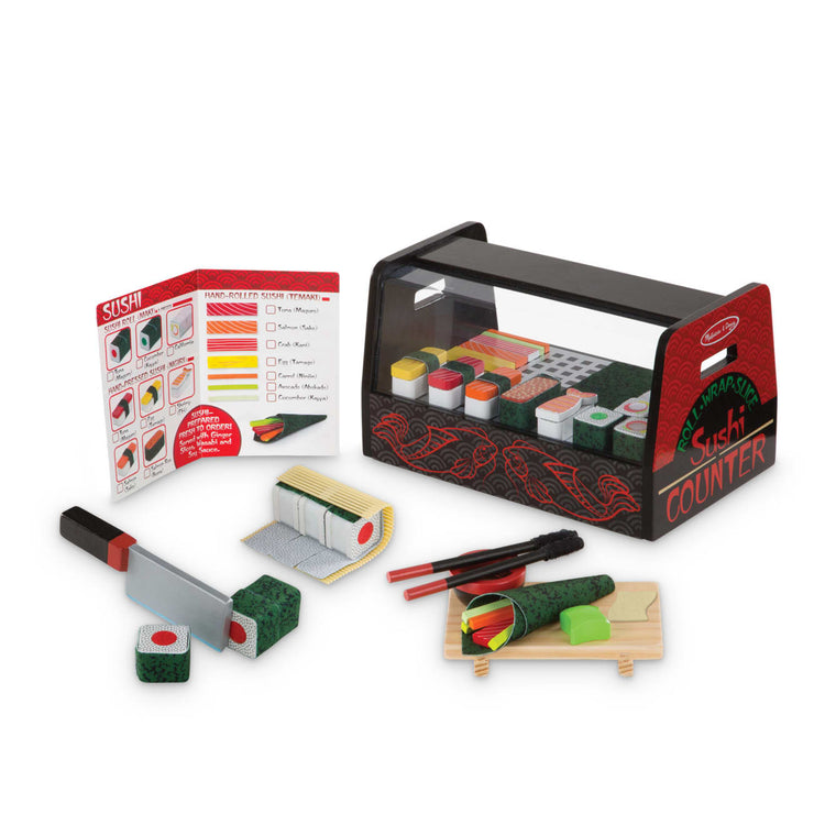 The loose pieces of the Roll, Wrap & Slice Sushi Counter