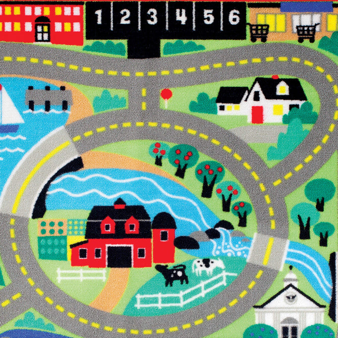 Round The Rails Train Rug Round the Town Road Rug & Car Set | Melissa & Doug