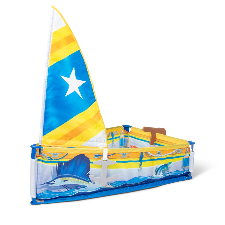 An assembled or decorated the Melissa & Doug Let’s Explore™ Sailboat Play Set