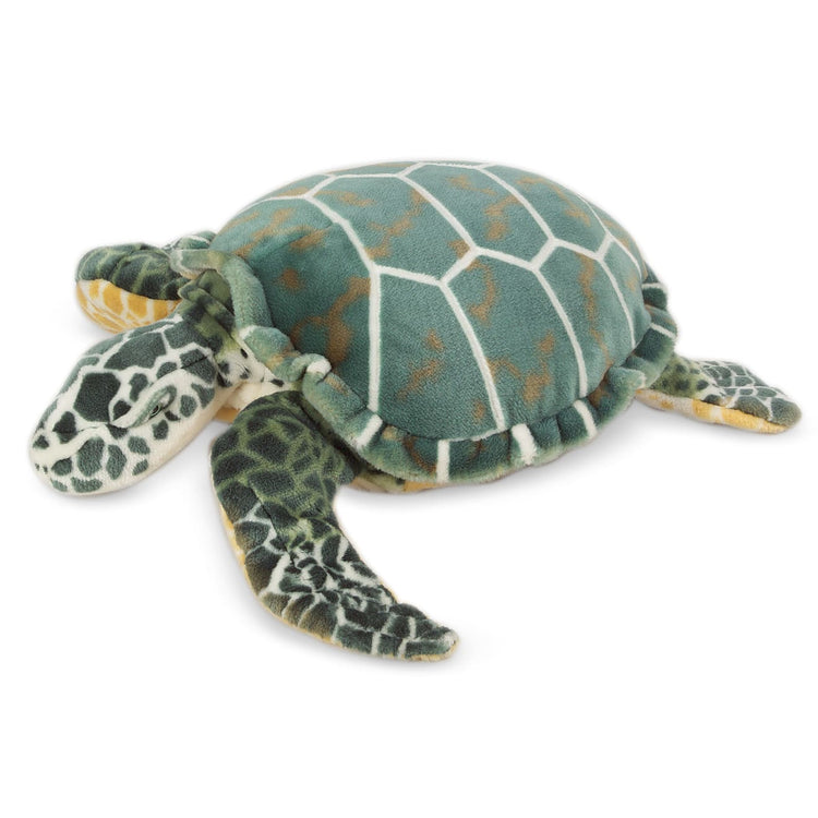 An assembled or decorated the Melissa & Doug Giant Sea Turtle - Lifelike Stuffed Animal (nearly 3 feet long)