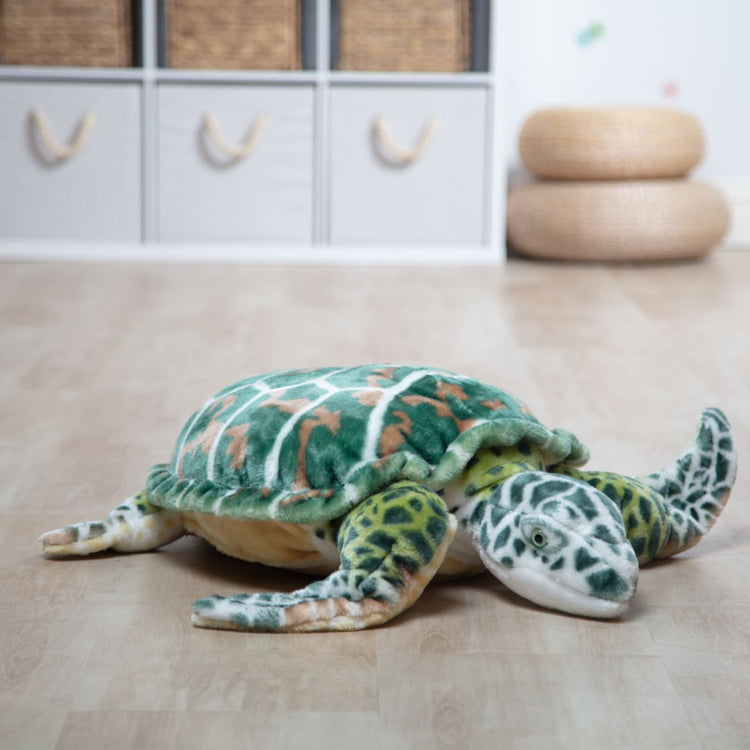 the Melissa & Doug Giant Sea Turtle - Lifelike Stuffed Animal (nearly 3 feet long)