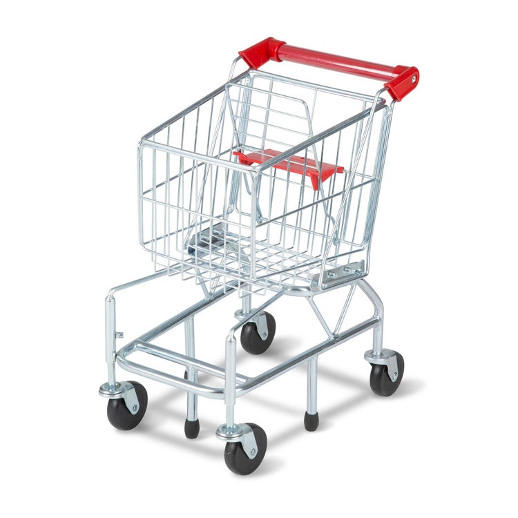 An assembled or decorated the Melissa & Doug Toy Shopping Cart With Sturdy Metal Frame