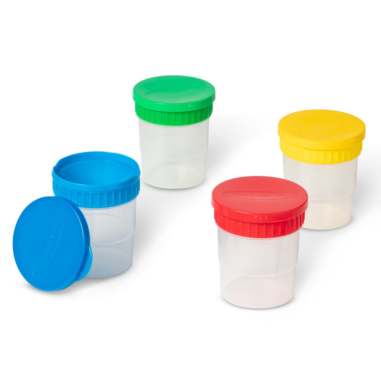 edukit Spill Proof Paint Cups and Children's Paint Brush Set – 5