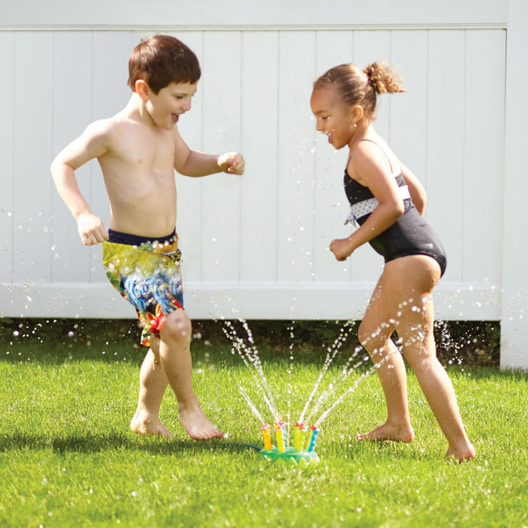 Melissa & Doug Sunny Patch Splash Patrol Outdoor Sprinkler Toy with Hose Attchment