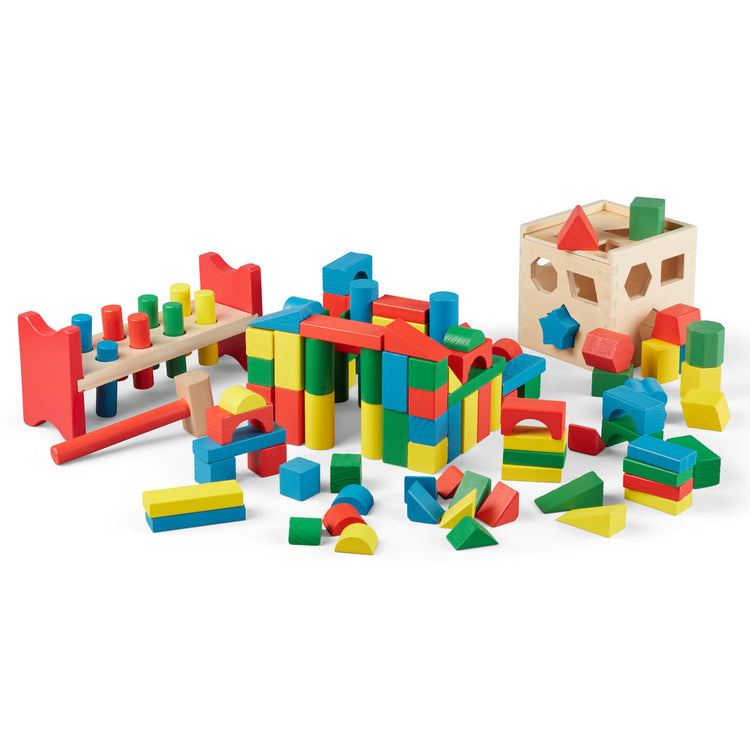 Stack, Sort & Pound Wooden Toy Collection
