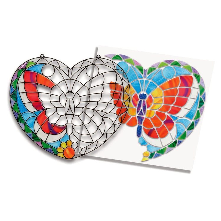 The loose pieces of the Melissa & Doug Stained Glass Made Easy Activity Kit: Butterfly - 140+ Stickers