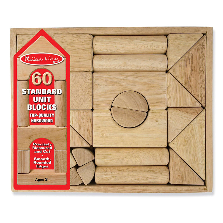 the Melissa & Doug Standard Unit Solid-Wood Building Blocks With Wooden Storage Tray (60 pcs)