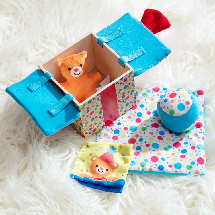 the Melissa & Doug Wooden Surprise Gift Box Infant Toy (5 Pieces)
