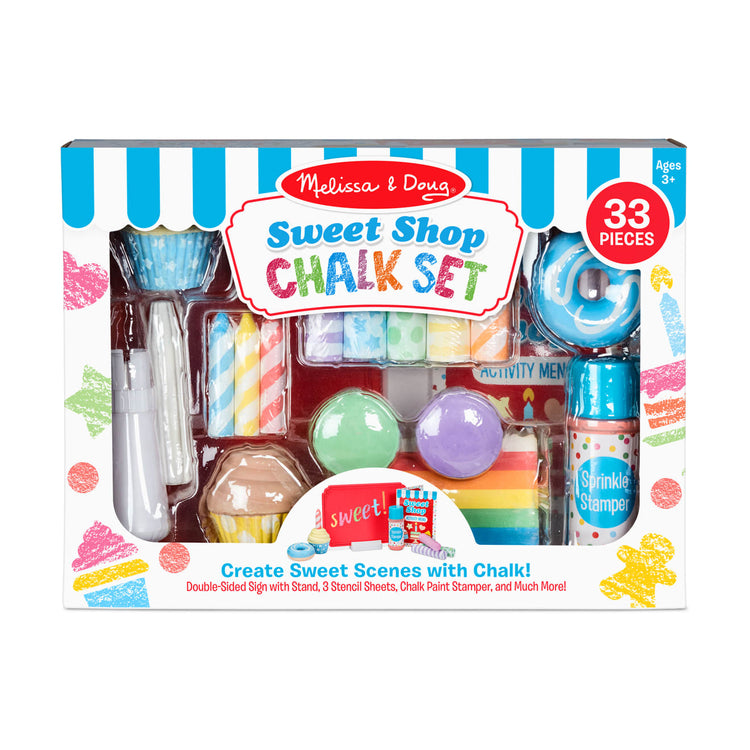 the Melissa & Doug Sweet Shop Multi-Colored Chalk and Holders Play Set - 33 Pieces, Great Gift for Girls and Boys