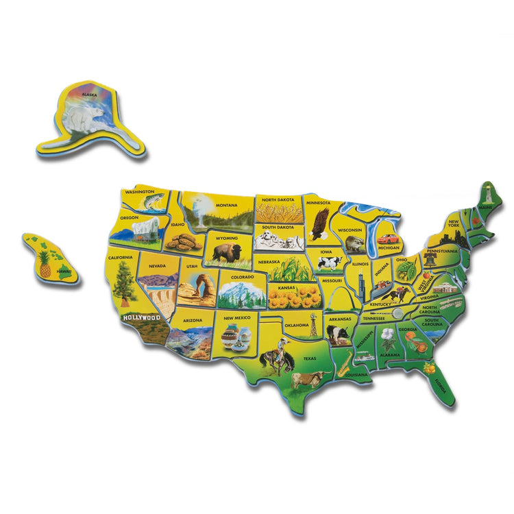 An assembled or decorated the Melissa & Doug USA Map Wooden Puzzle (45 pcs)