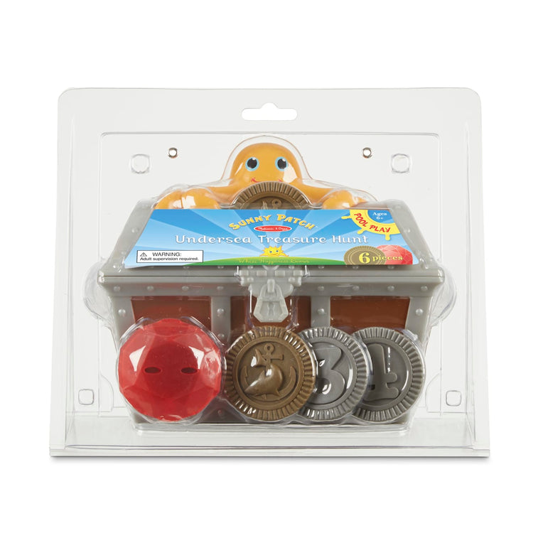 the Melissa & Doug Sunny Patch Undersea Treasure Hunt Pool Game With Floating Chest and 6 Treasure Pieces
