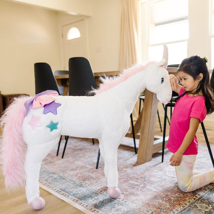 Melissa & Doug Giant Unicorn - Lifelike Plush Stuffed Animal (over 2 feet tall)
