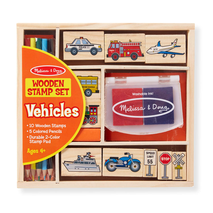 Melissa and Doug Stamp Set Vehicles Wooden – K and K Creative Toys
