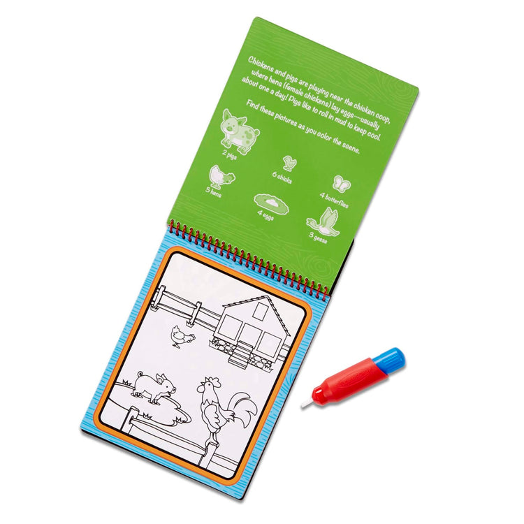 The loose pieces of the Melissa & Doug On the Go Water WOW! Color Reveal Pad - Farm