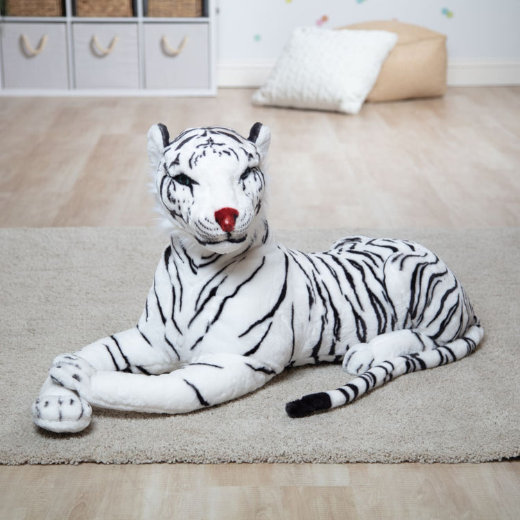 the Melissa & Doug Giant Siberian White Tiger - Lifelike Stuffed Animal (over 5 feet long)