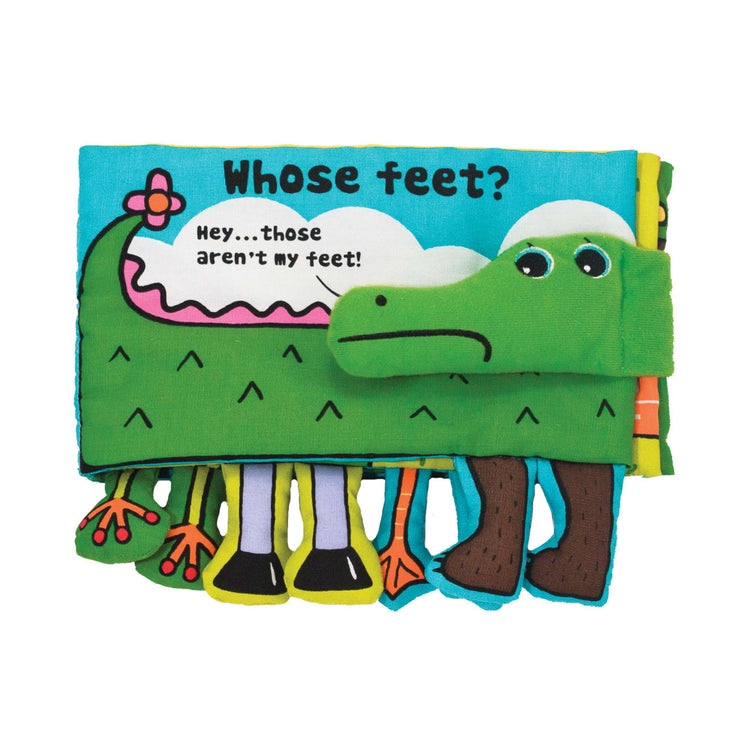 An assembled or decorated the Melissa & Doug Soft Activity Baby Book - Whose Feet?