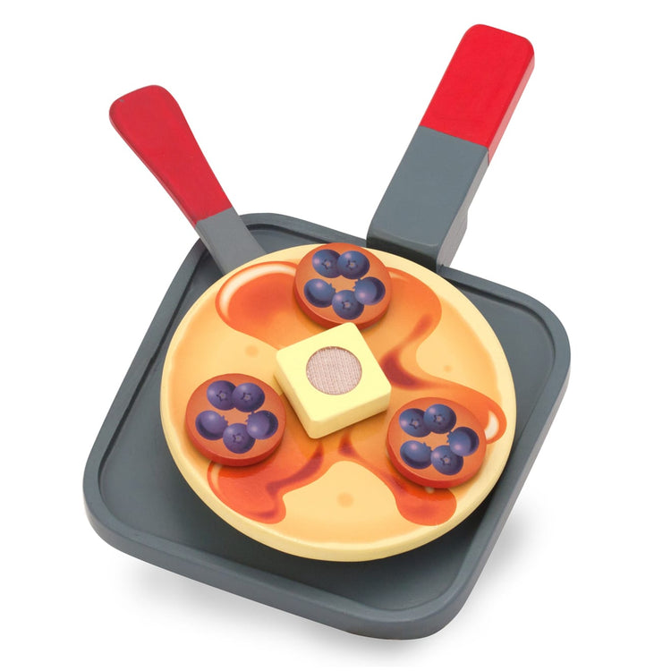 the Melissa & Doug Flip and Serve Pancake Set (19 pcs) - Wooden Breakfast Play Food