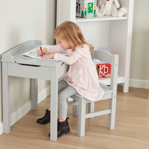 Child's LiftTop Desk & Chair Gray Melissa and Doug