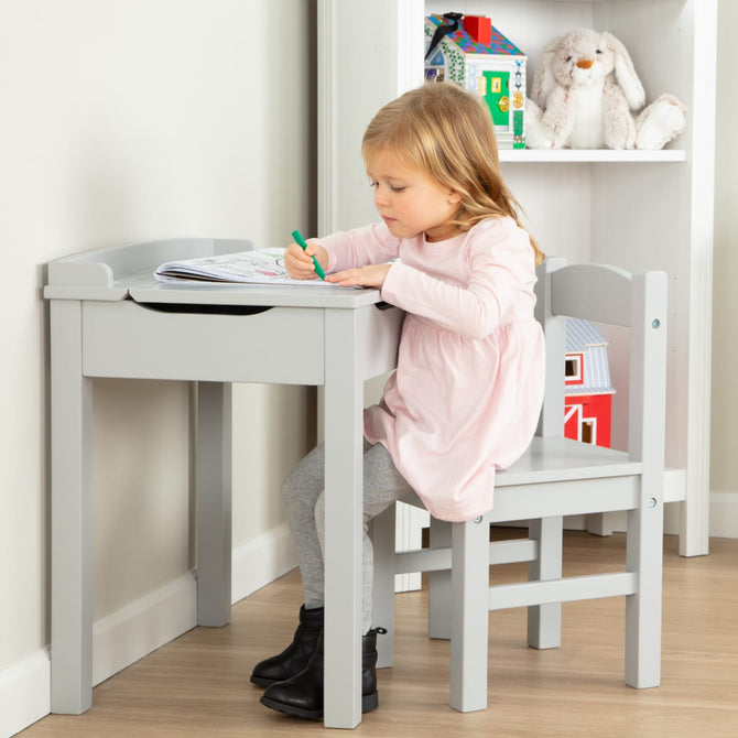 Child's LiftTop Desk & Chair Gray Melissa and Doug