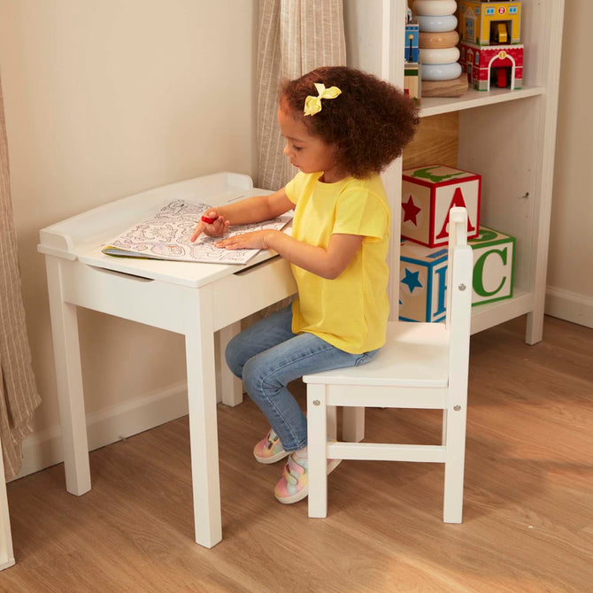 Child's LiftTop Desk & Chair White