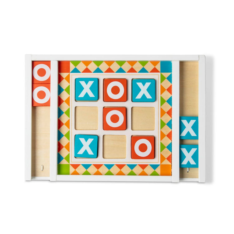 Melissa & Doug Wooden Tic-Tac-Toe Board Game with 10 Self-Storing Wooden Game Pieces (12.5” W x 8.5” L x 1.25” D)