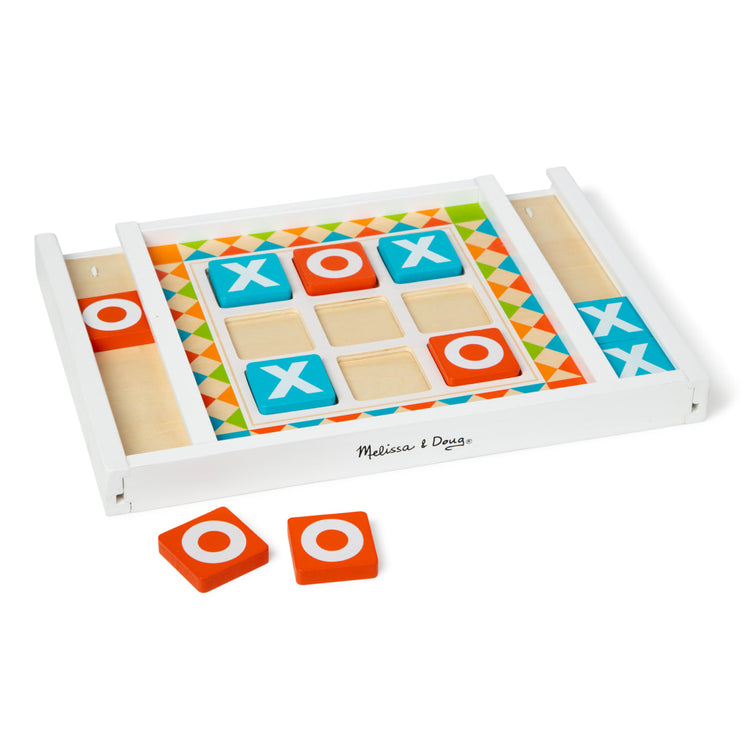 Melissa & Doug Wooden Tic-Tac-Toe Board Game with 10 Self-Storing Wooden Game Pieces (12.5” W x 8.5” L x 1.25” D)