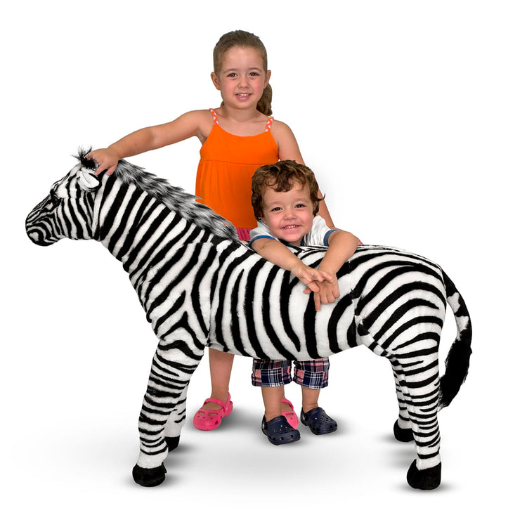 the Melissa & Doug Giant Striped Zebra - Lifelike Stuffed Animal (nearly 3 feet tall)